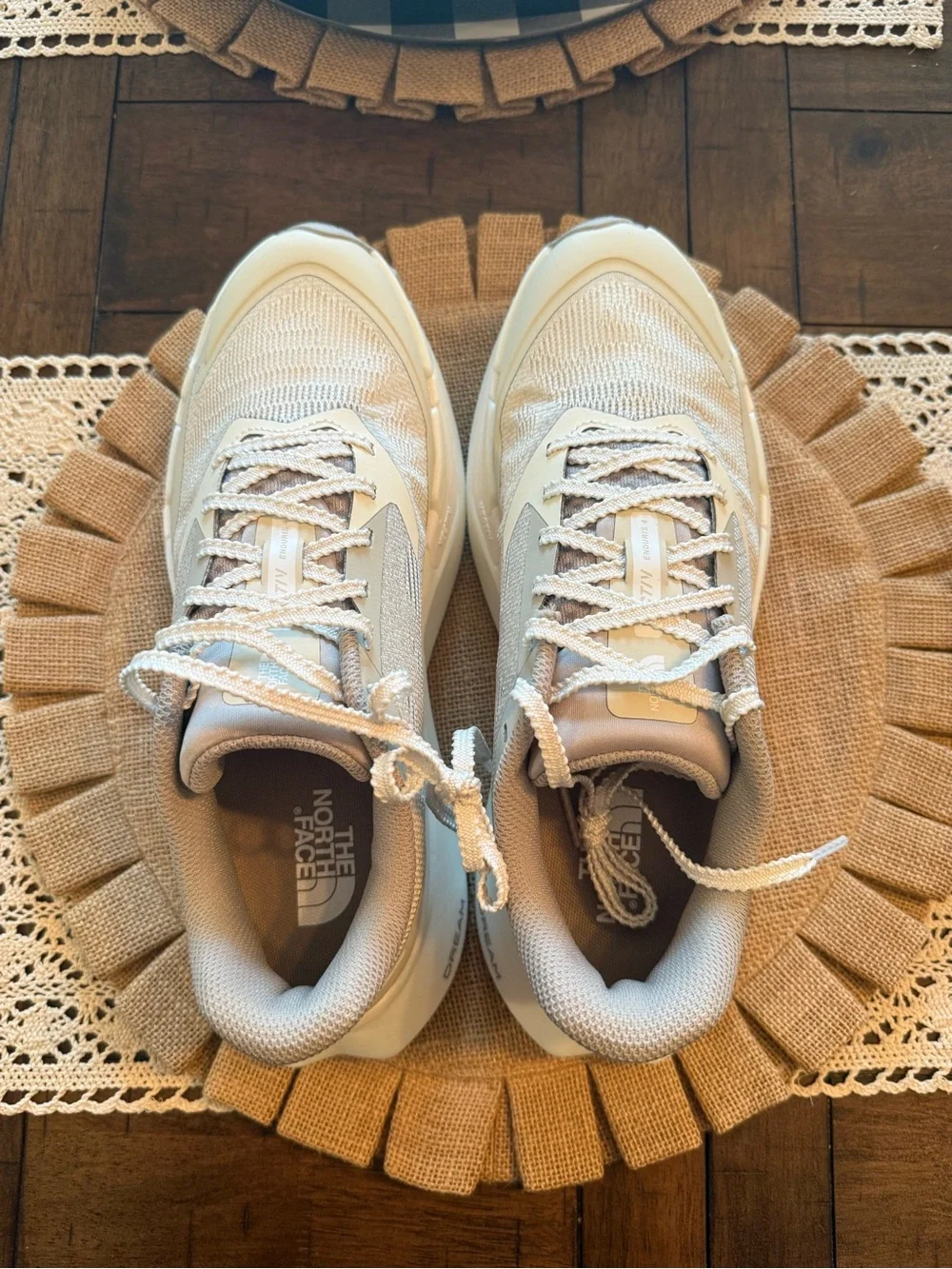 The North Face light beige